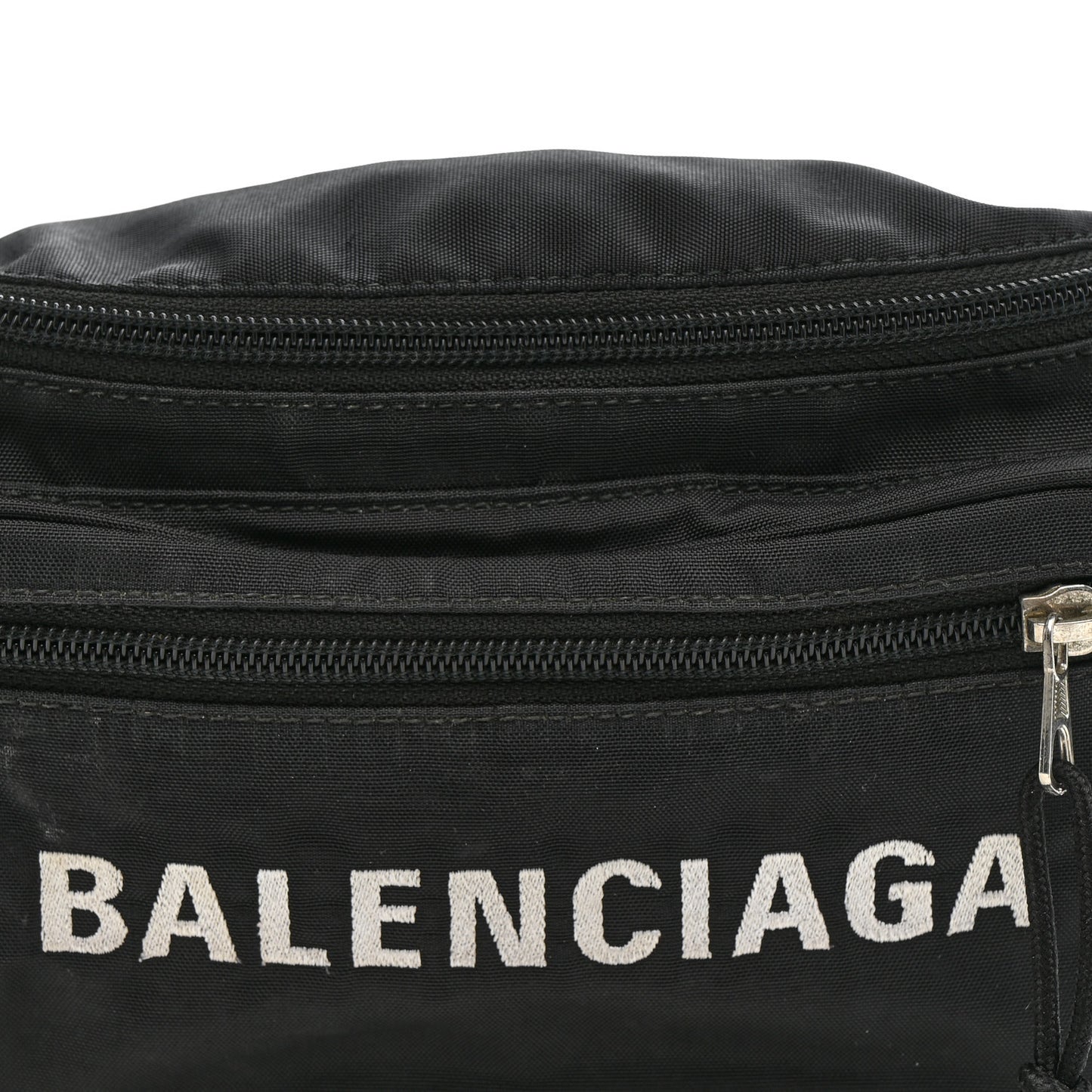 Recycled Sport Nylon Logo Embroidered Wheel Beltpack Black