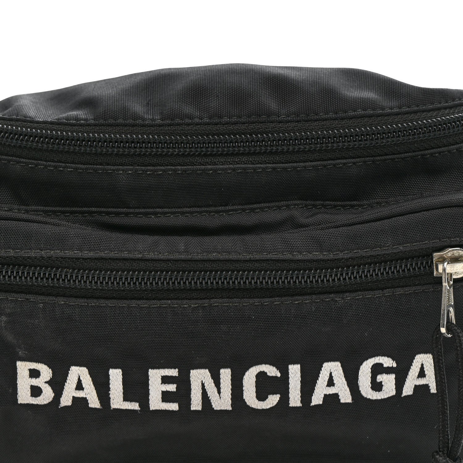 Balenciaga Recycled Sport Nylon Logo Embroidered Wheel Beltpack Black 8 of 14