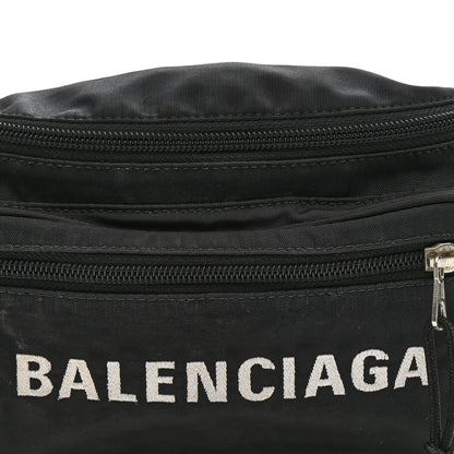 Balenciaga Recycled Sport Nylon Logo Embroidered Wheel Beltpack Black 8 of 14