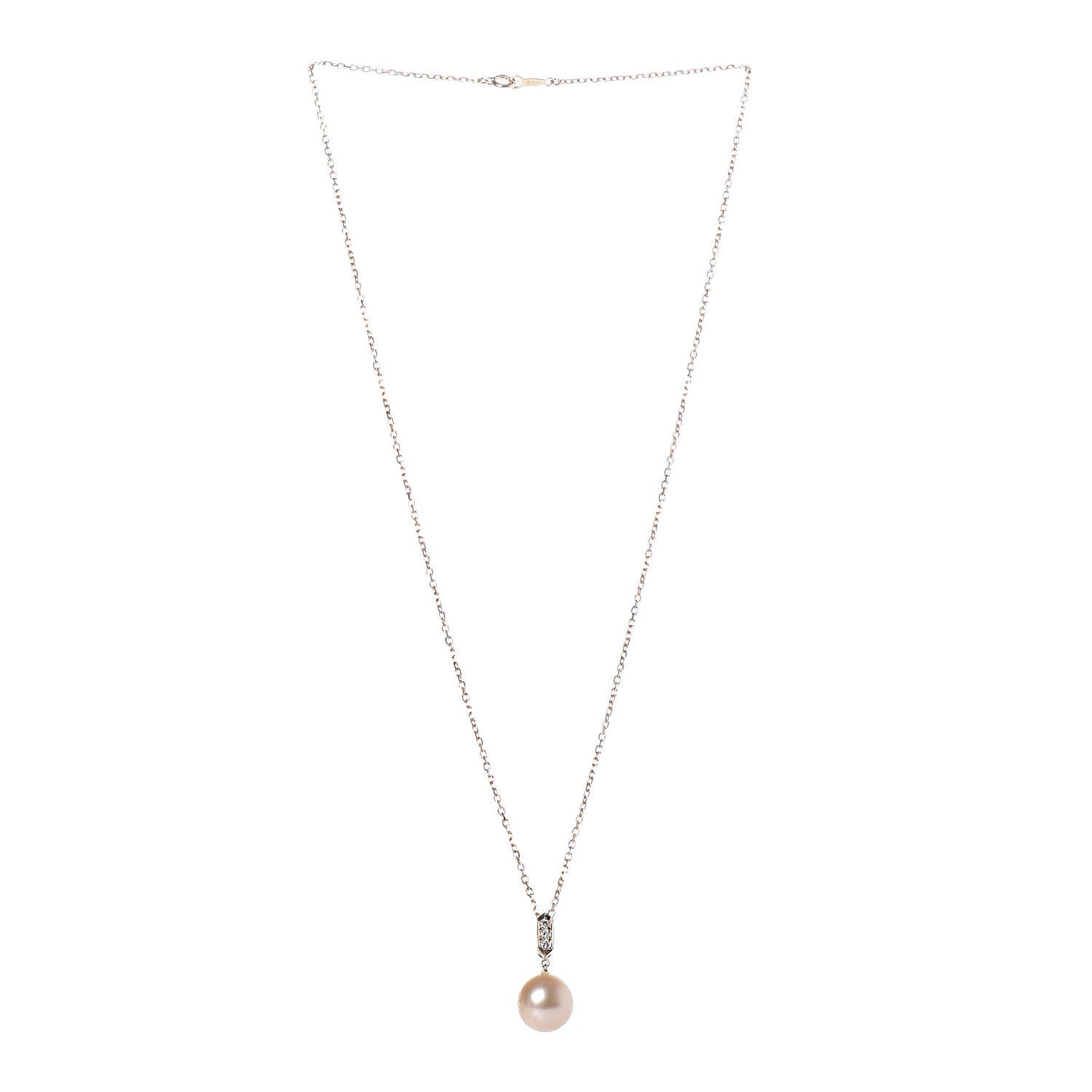 18K Yellow Gold Diamond Golden South Sea Pearl 11mm Pendant Necklace