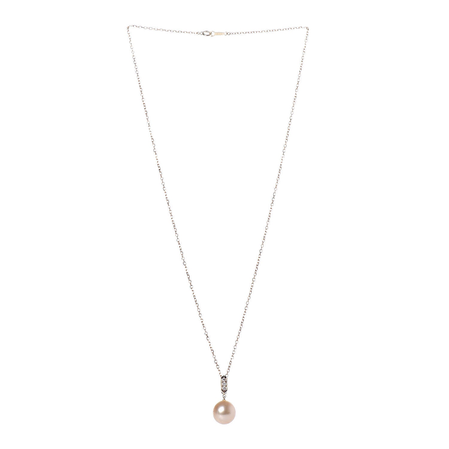 Mikimoto 18K Yellow Gold Diamond Golden South Sea Pearl 11mm Pendant Necklace 3 of 5
