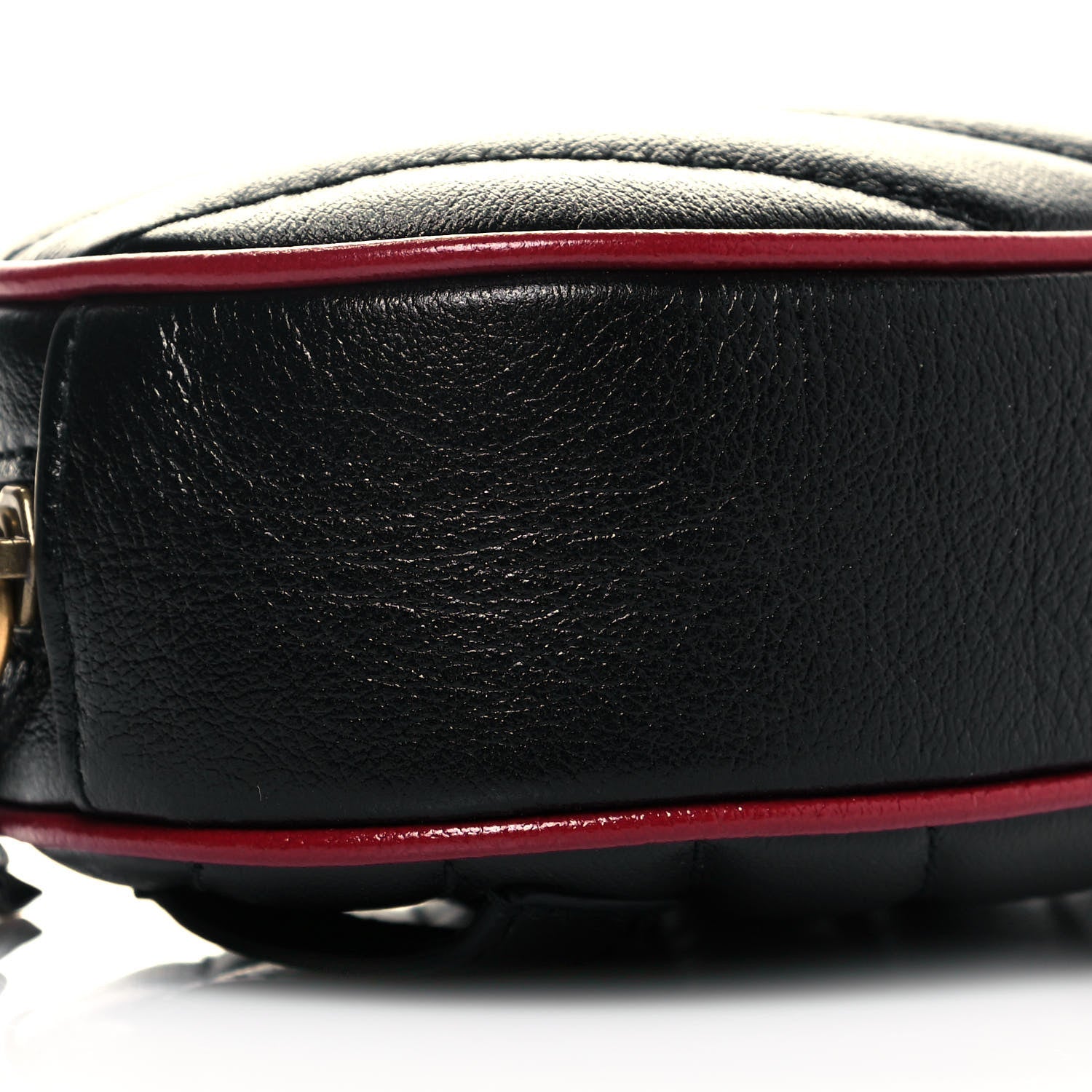 Gucci Azalea Calfskin Matelasse Diagonal Torchon GG Marmont Belt Bag 85 34 Black Romantic Cerise 9 of 11