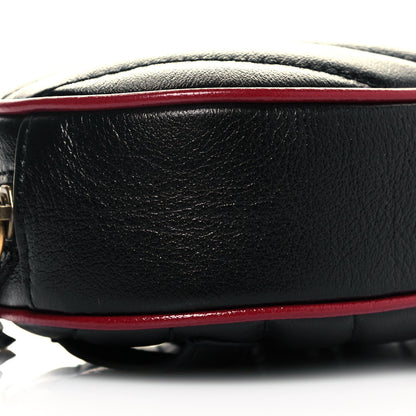 Gucci Azalea Calfskin Matelasse Diagonal Torchon GG Marmont Belt Bag 85 34 Black Romantic Cerise 9 of 11