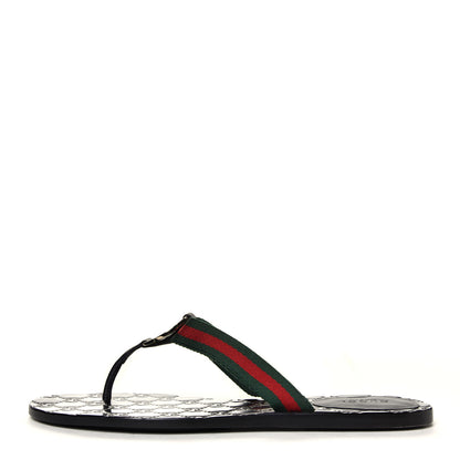 Gucci Nylon Guccissima Web Womens Thong Sandals 40 Green Red Black 1 of 6