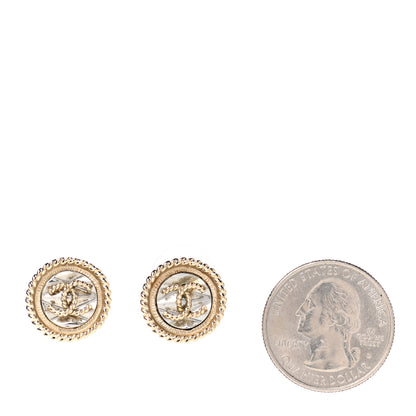 Chanel Twisted CC Round Earrings Gold Silver 2 of 5