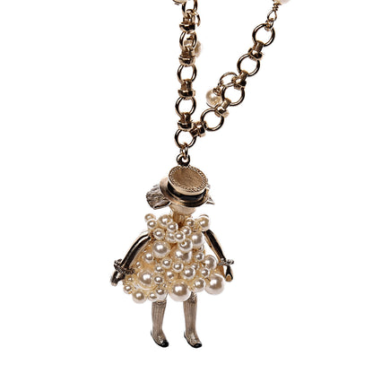 Chanel Pearl Coco CC Pendant Necklace Gold 4 of 6