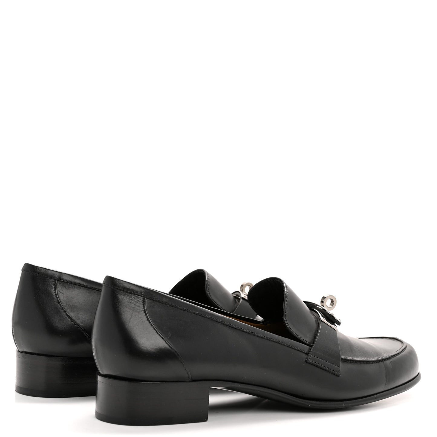 Calfskin Womens Kelly Loafers 40 Black