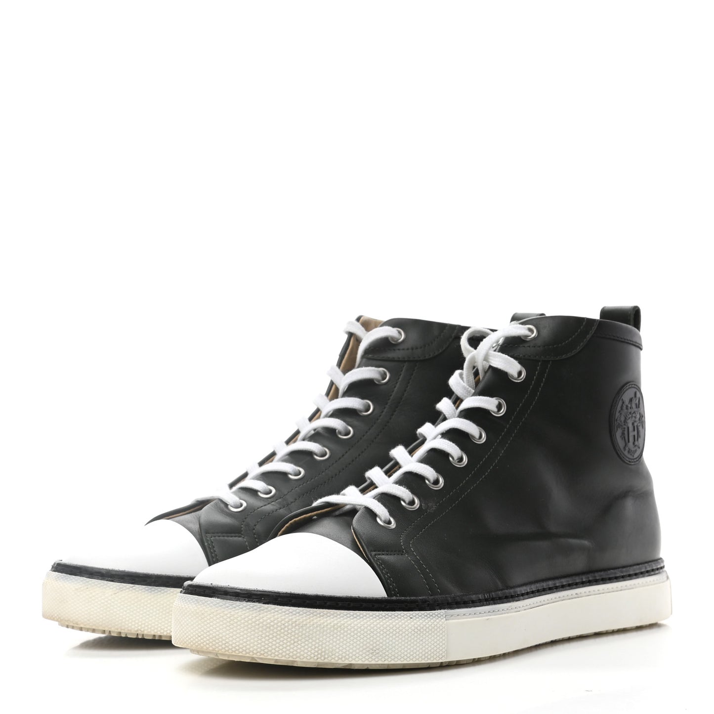 Calfskin Mens Jimmy High Top Sneakers 42.5 Green