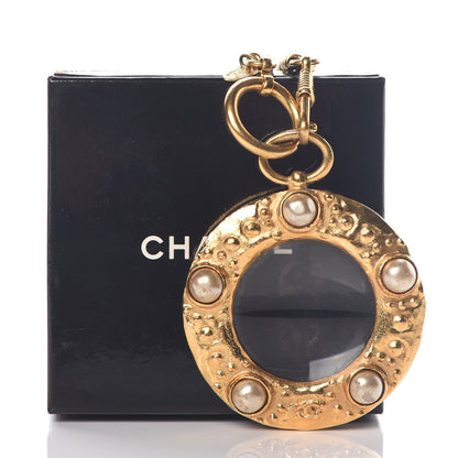 Chanel Pearl CC Loupe Magnifying Glass Necklace Gold 6 of 6