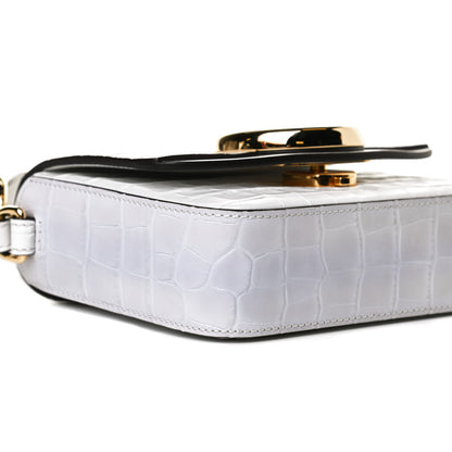Chloe Calfskin Crocodile Embossed Mini C Double Carry Brilliant White 9 of 12