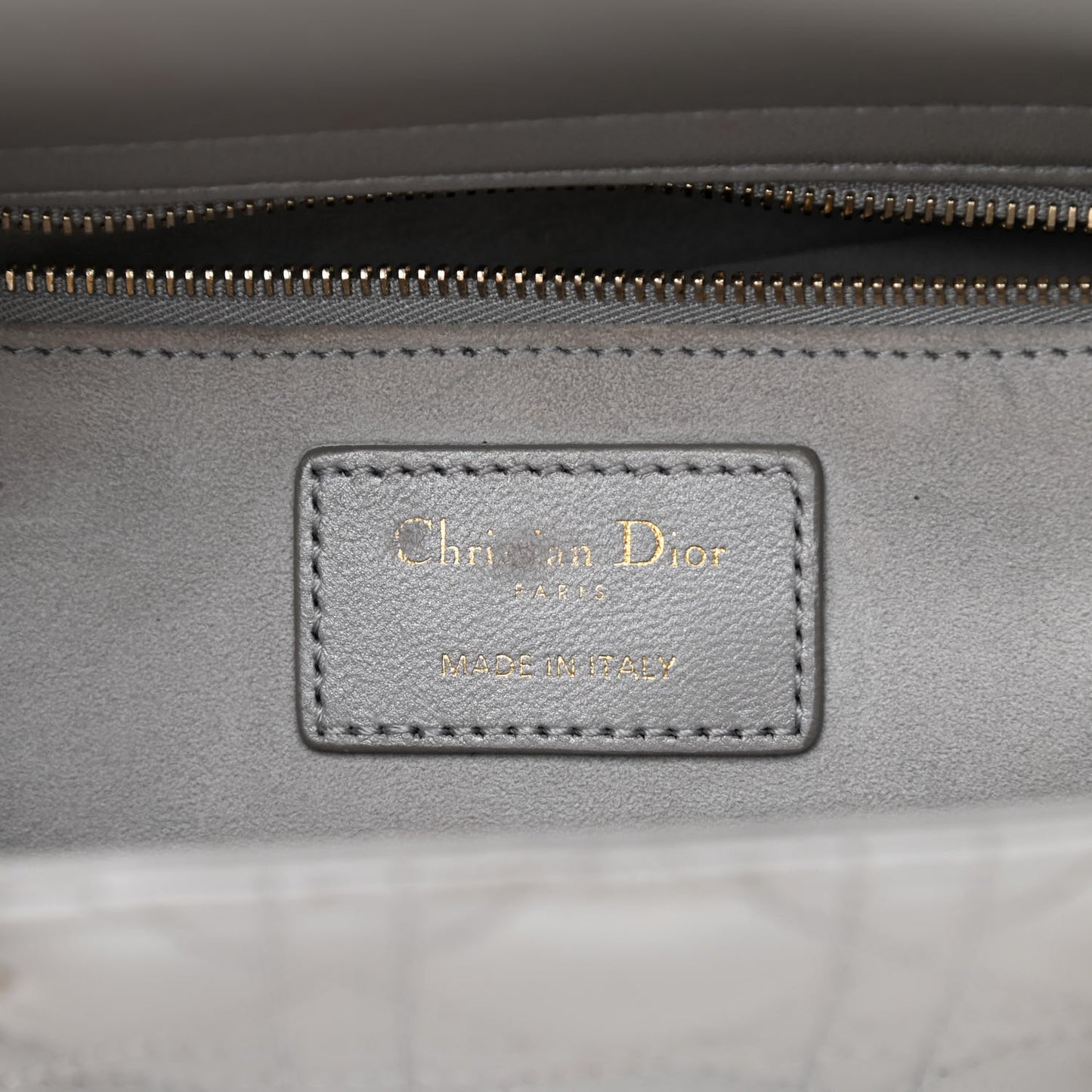 Lambskin Cannage Medium Lady Dior Grey