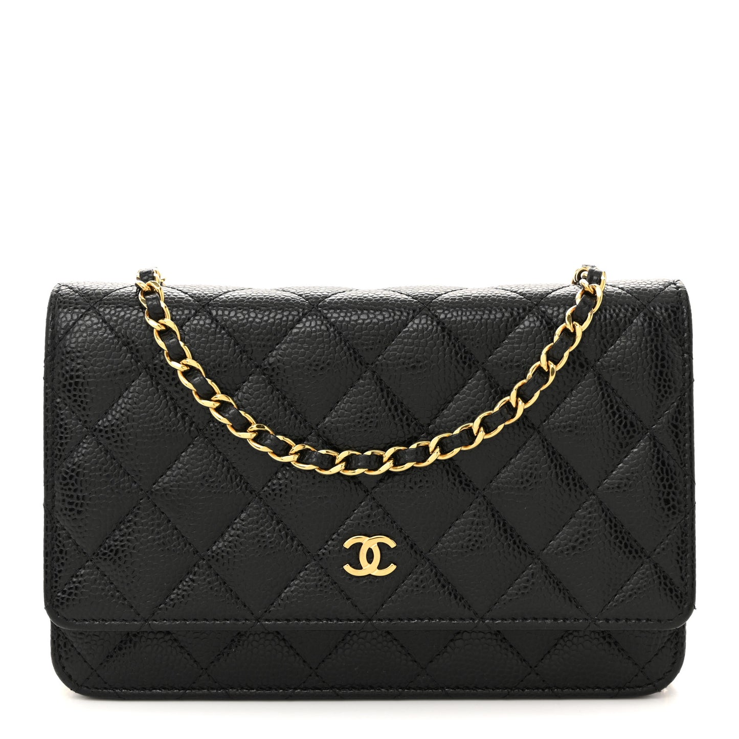 Caviar Quilted Wallet On Chain WOC Black