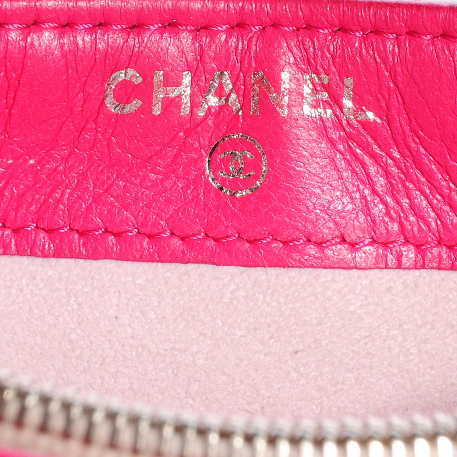 Chanel Lambskin Quilted Mini Phone Holder Clutch Dark Pink 6 of 8