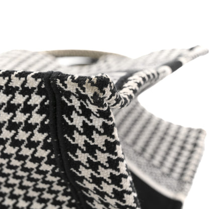 Christian Dior Canvas Houndstooth Embroidered Medium Book  Black White 11 of 14