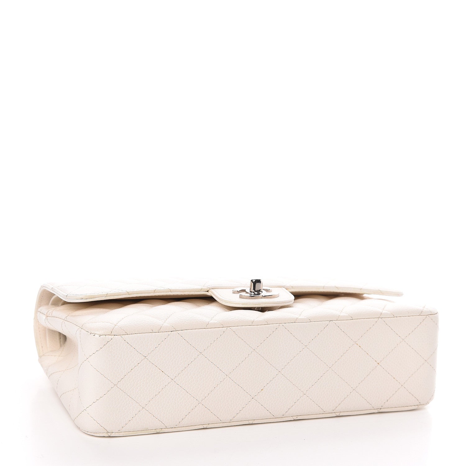 Chanel Caviar Quilted Medium Double Flap White 4 of 11