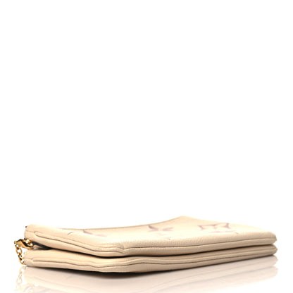 Louis Vuitton Empreinte Monogram Giant Double Zip Pochette Creme Bois De Rose 3 of 8