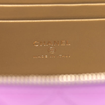 Chanel Lambskin Quilted Pearl Crush Small Vanity Case With Chain Purple 6 of 11