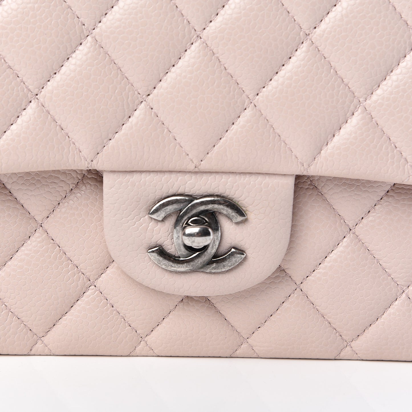 Caviar Quilted Medium Double Flap Pink