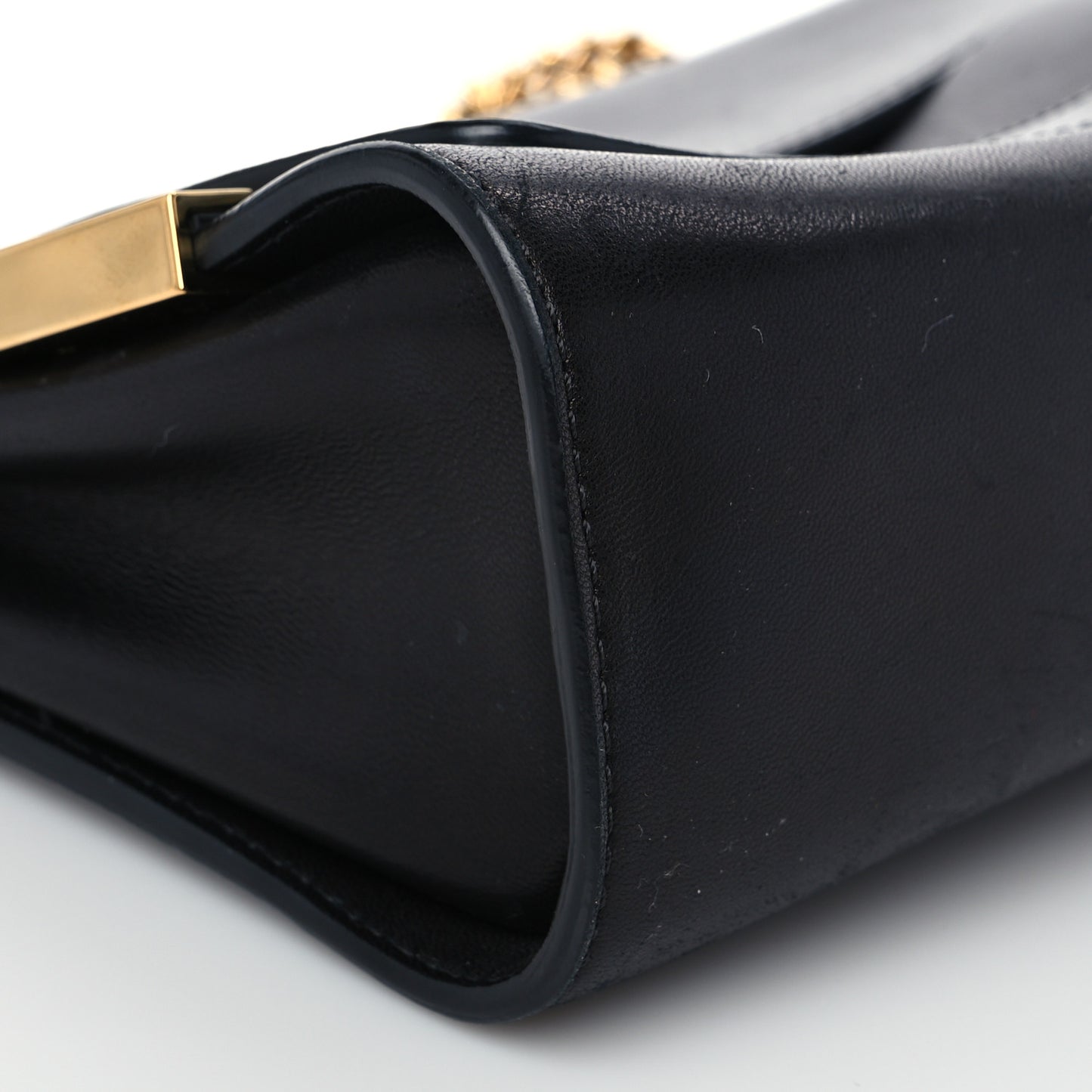 Lambskin Medium Elle Chain Clutch Black