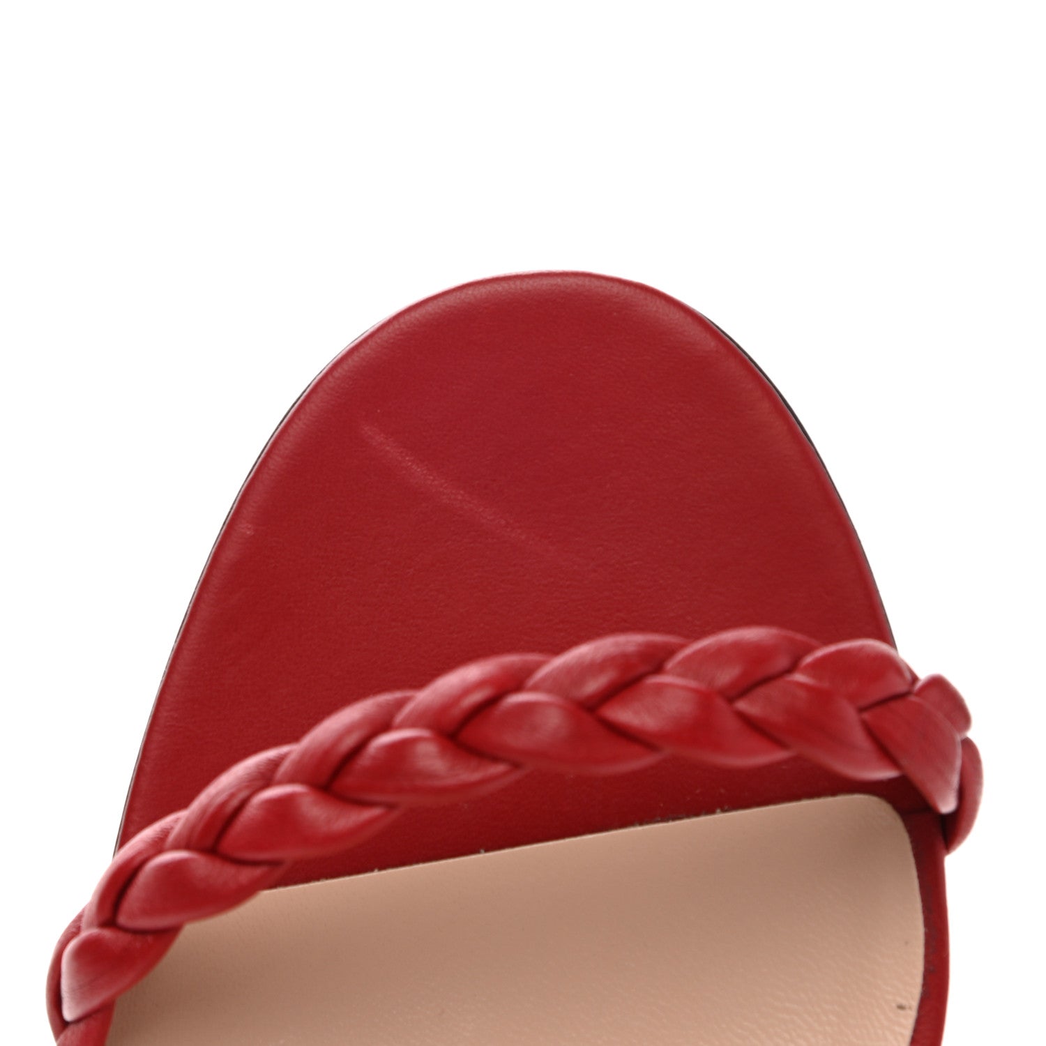 Gucci Nappa Braided Sandals 38 Red 7 of 9