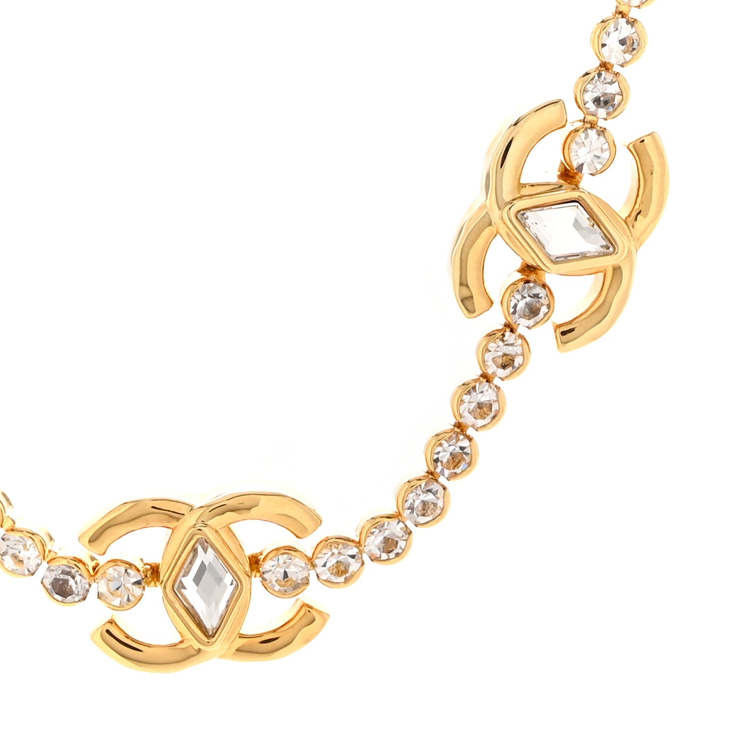 Chanel Metal Crystal CC Marquise Choker Gold 4 of 6