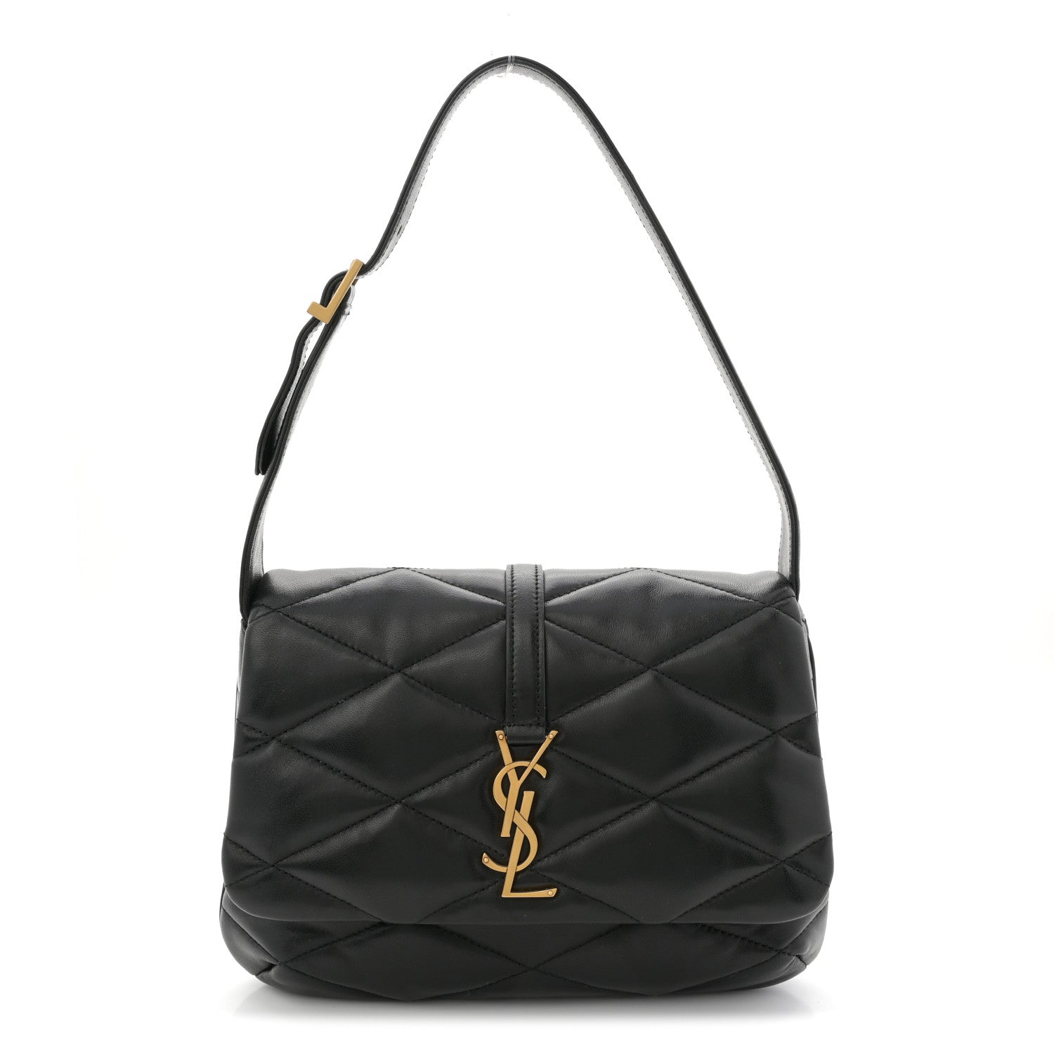 Saint Laurent Lambskin Quilted Le 57 Diamond Shoulder Bag Black 1 of 10