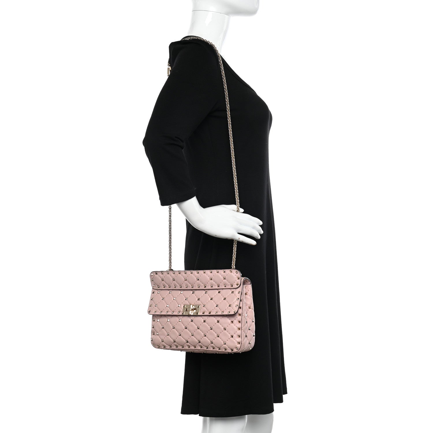 Valentino Garavani Nappa Medium Rockstud Spike Shoulder Bag Water Rose 2 of 10