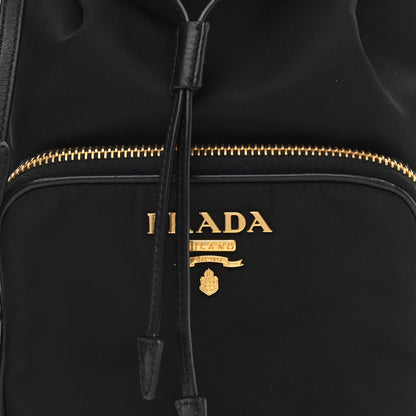 Prada Saffiano Tessuto Nylon Mini Bucket Crossbody Bag Black 8 of 11