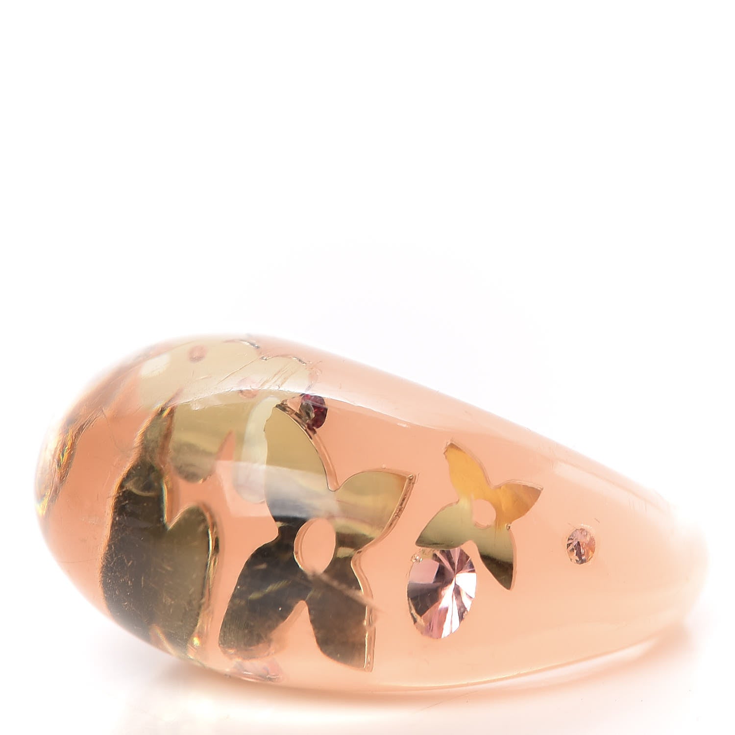 Louis Vuitton Swarovski Crystal Inclusion Ring 7.5 Beige 3 of 4