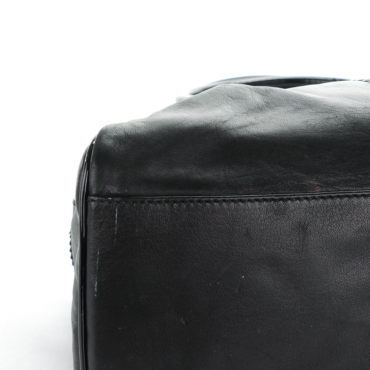 Nappa Patent Bag De Jour Perforated Tote Black