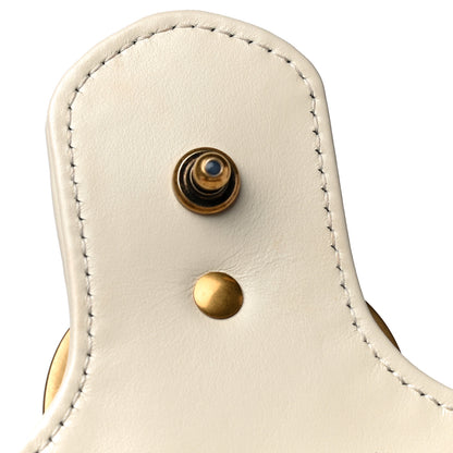 Gucci Calfskin Matelasse Small GG Marmont Shoulder Bag White 12 of 17
