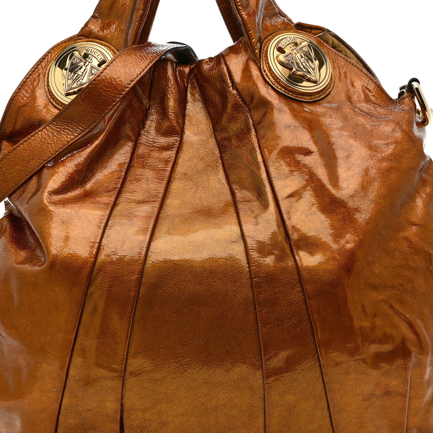 Gucci Patent Medium Hysteria Top Handle Bag Gold 8 of 20