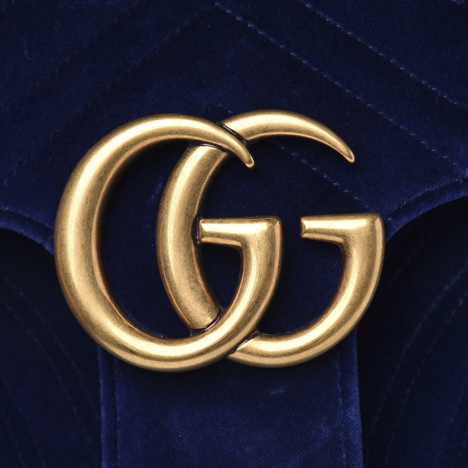 Gucci Velvet Matelasse Medium GG Marmont Shoulder Bag Cobalt Blue 8 of 14
