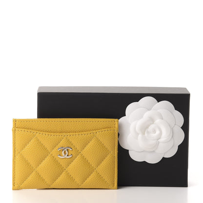 Chanel Caviar Quilted Card Holder Yellow 10 of 10