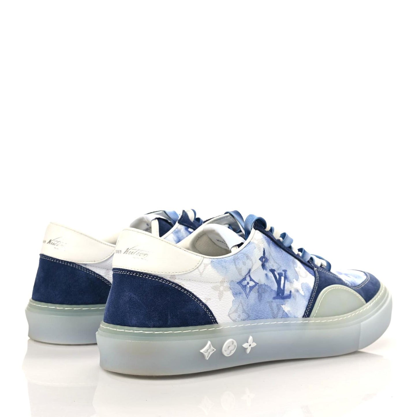 Monogram Watercolor Mens LV Ollie Sneakers 11 Blue