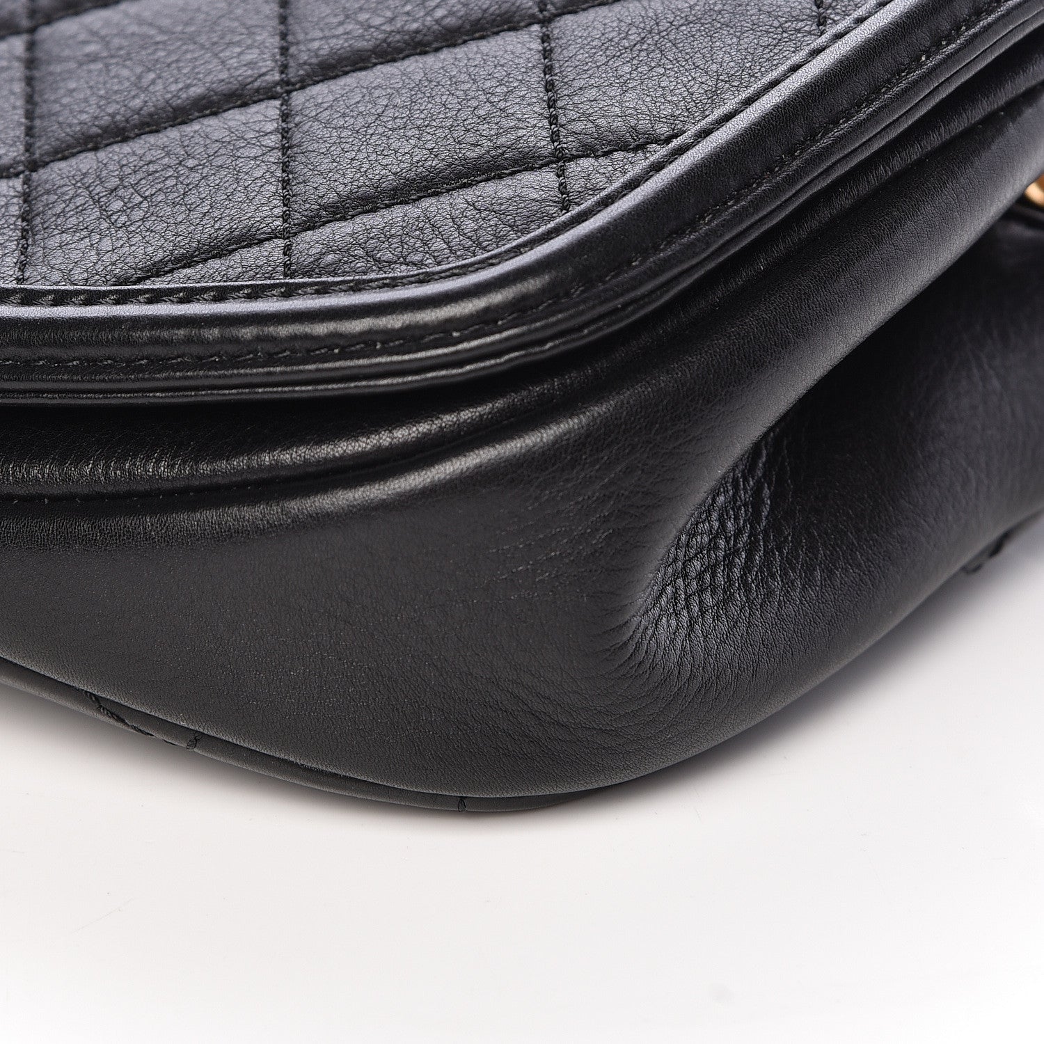 Chanel Calfskin Quilted Small Underline Flap Black 10 of 12