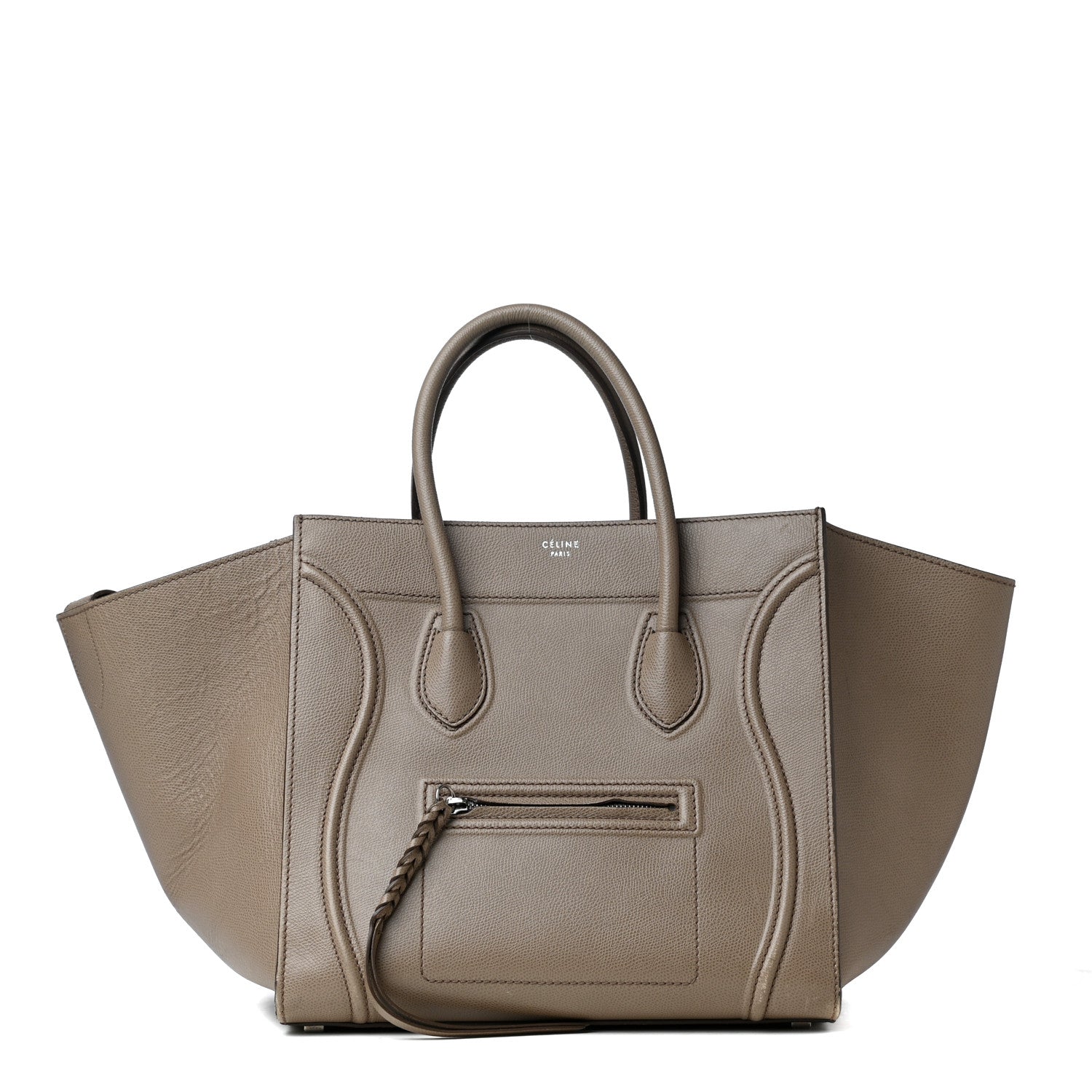 Celine Baby Grained Calfskin Medium Phantom Luggage Taupe 1 of 4