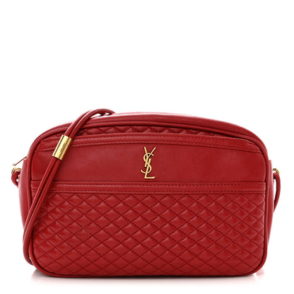 Saint Laurent Lambskin Quilted Monogram Victoire Camera Bag Rouge Eros 1 of 10