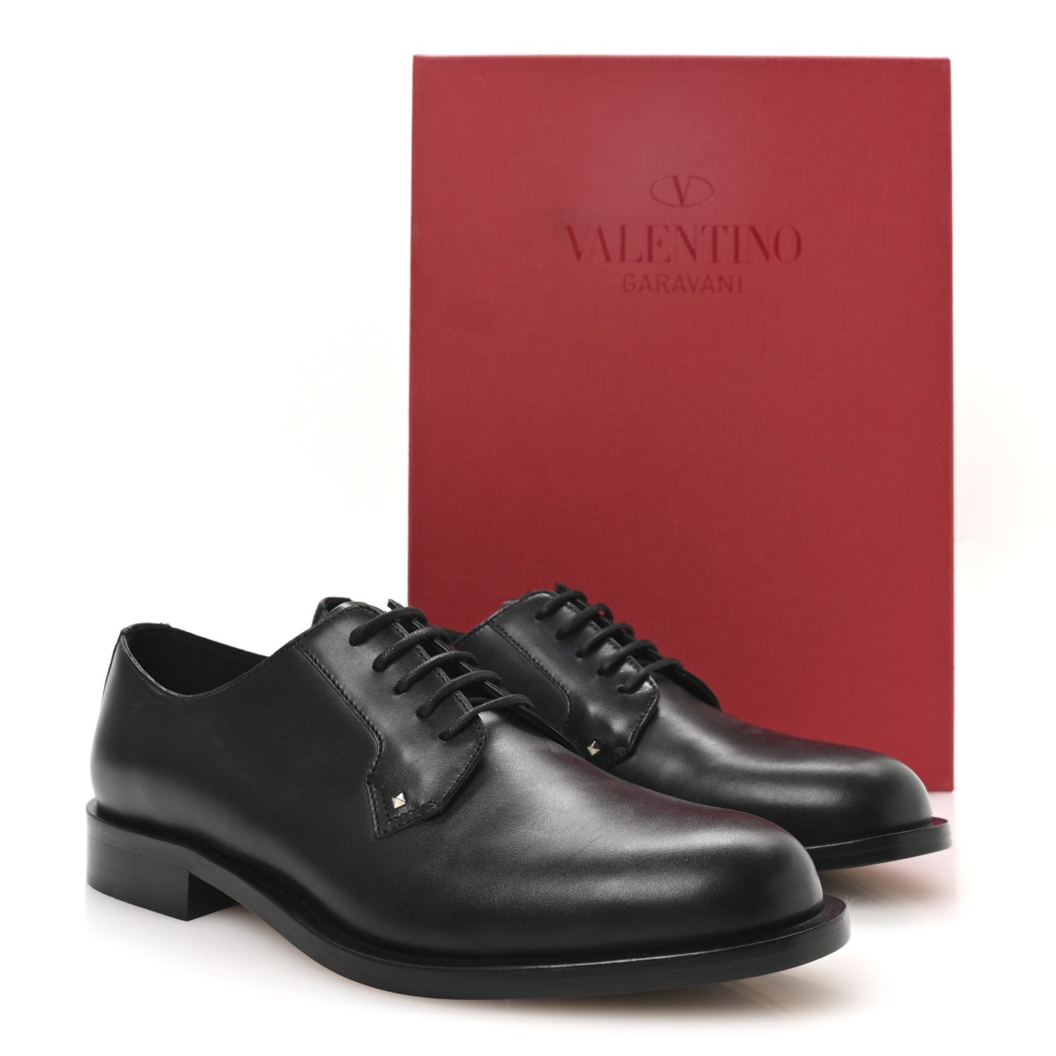 Valentino Garavani Calfskin Womens Derby Loafers 38.5 Black 9 of 9