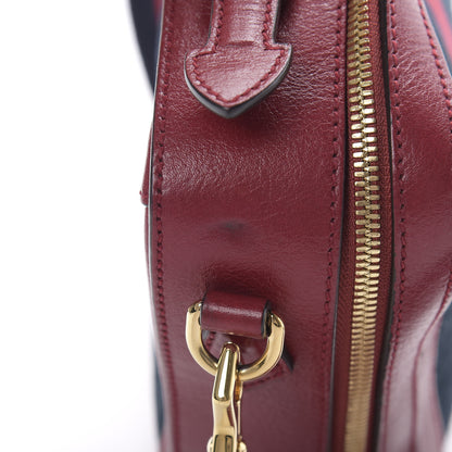 Gucci Suede Calfskin Web Small Ophidia Top Handle Shoulder Bag New Blue Romantic Cherry 14 of 15