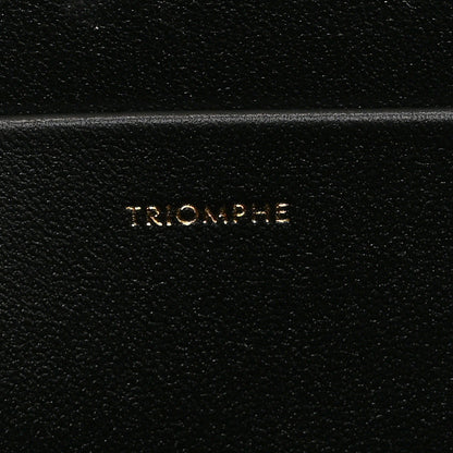 Celine Shiny Calfskin Triomphe Crystals Chain Shoulder Bag Black 7 of 12