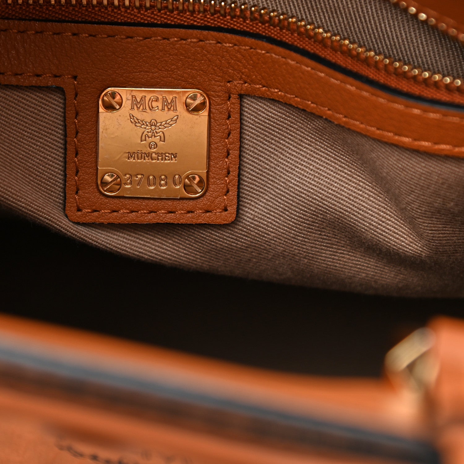 MCM Visetos Small Essential Tote Cognac 6 of 8