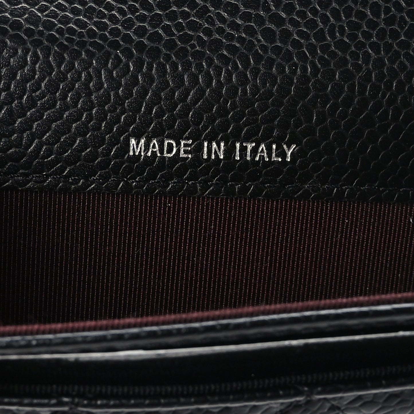 Caviar Quilted Flap Card Holder Wallet Black