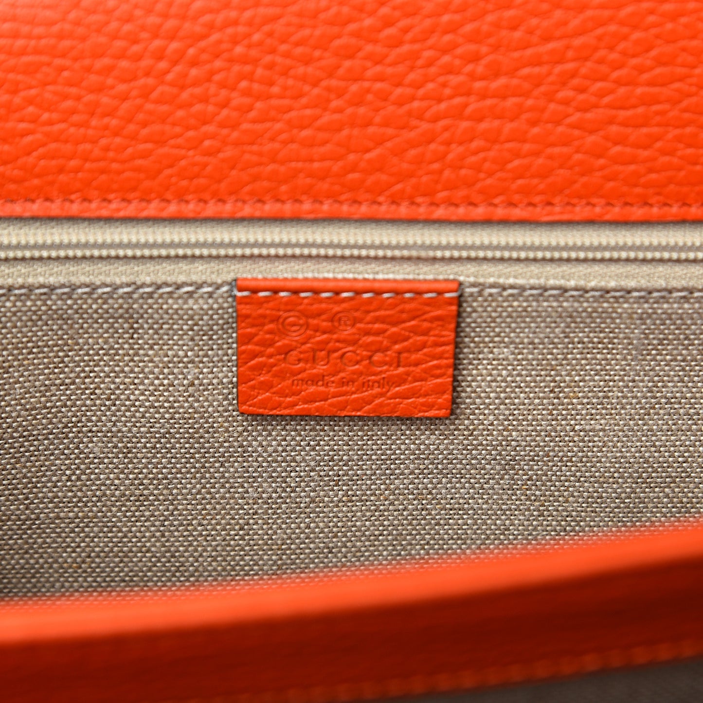 Dollar Calfskin Interlocking G Shoulder Bag Sun Orange
