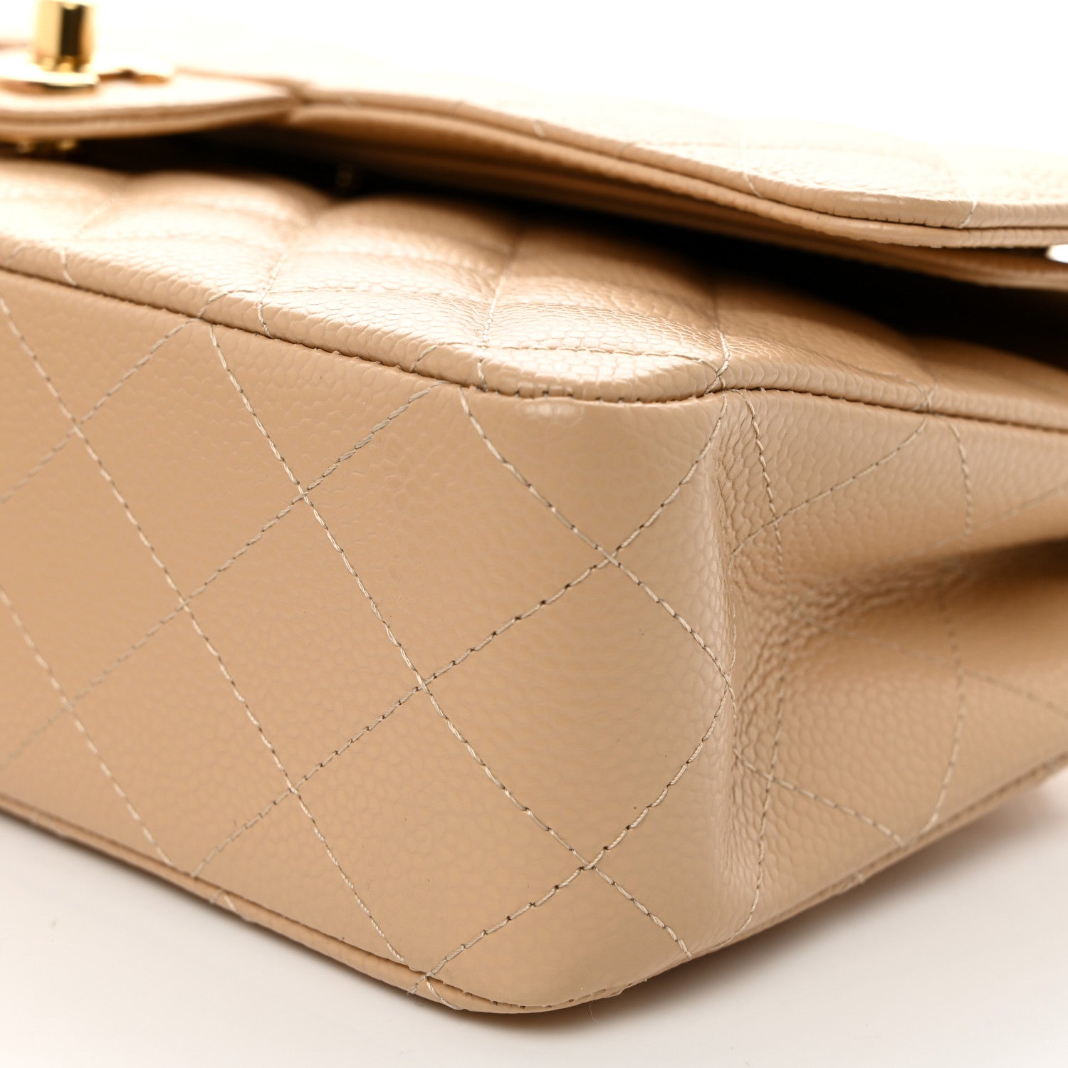 Chanel Caviar Quilted Medium Double Flap Beige 10 of 11