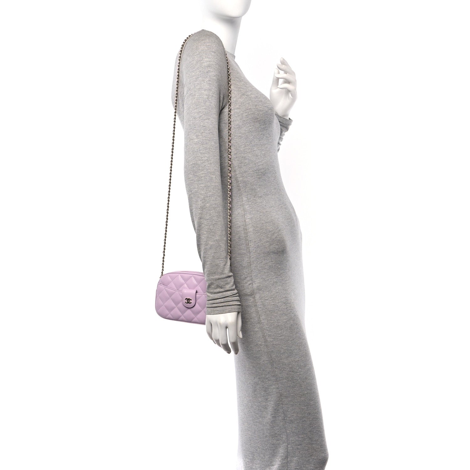 Chanel Caviar Quilted Chain Camera Bag Light Purple 2 of 10