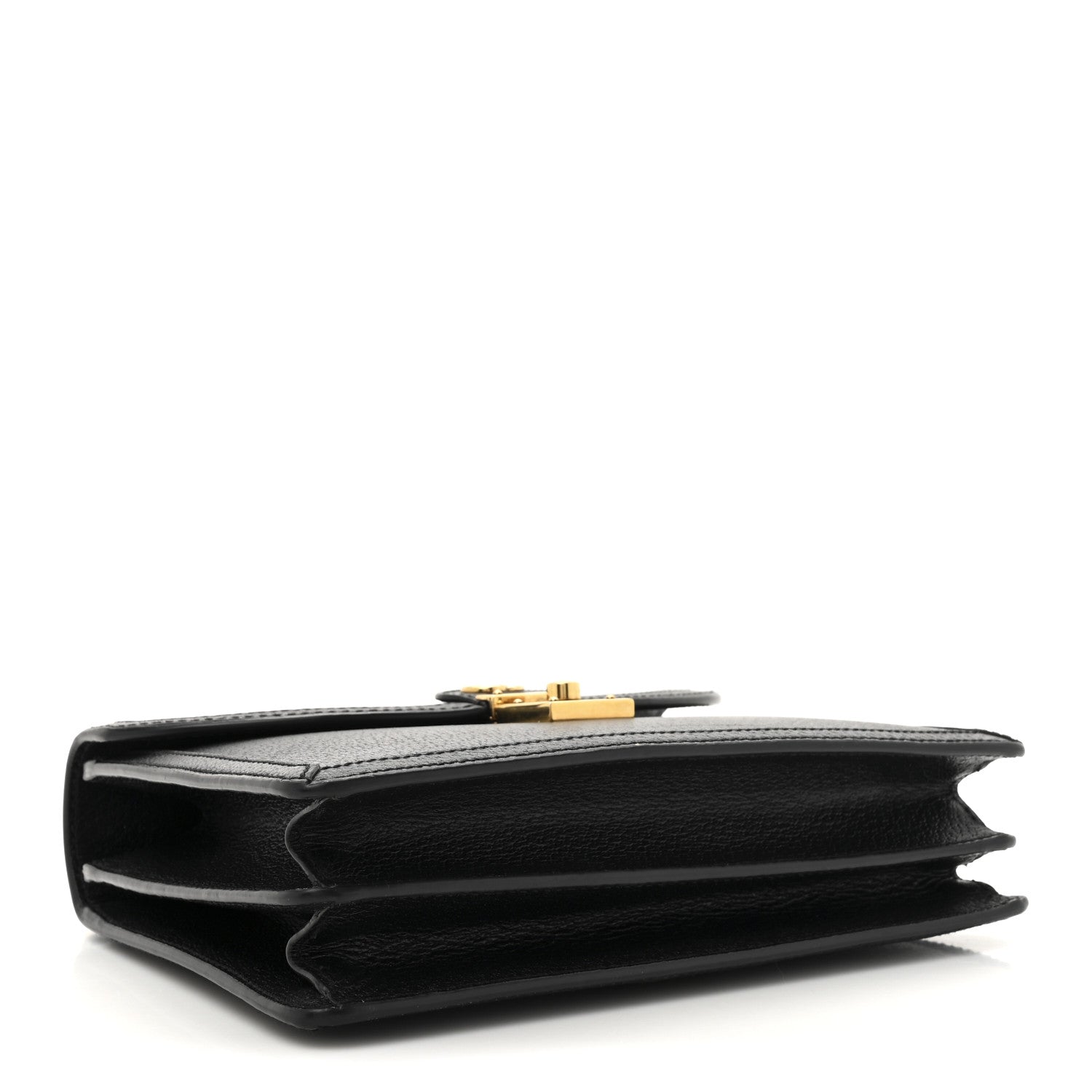 Gucci Textured Dollar Calfskin Web Small Ophidia Padlock Top Handle Bag Black 4 of 13