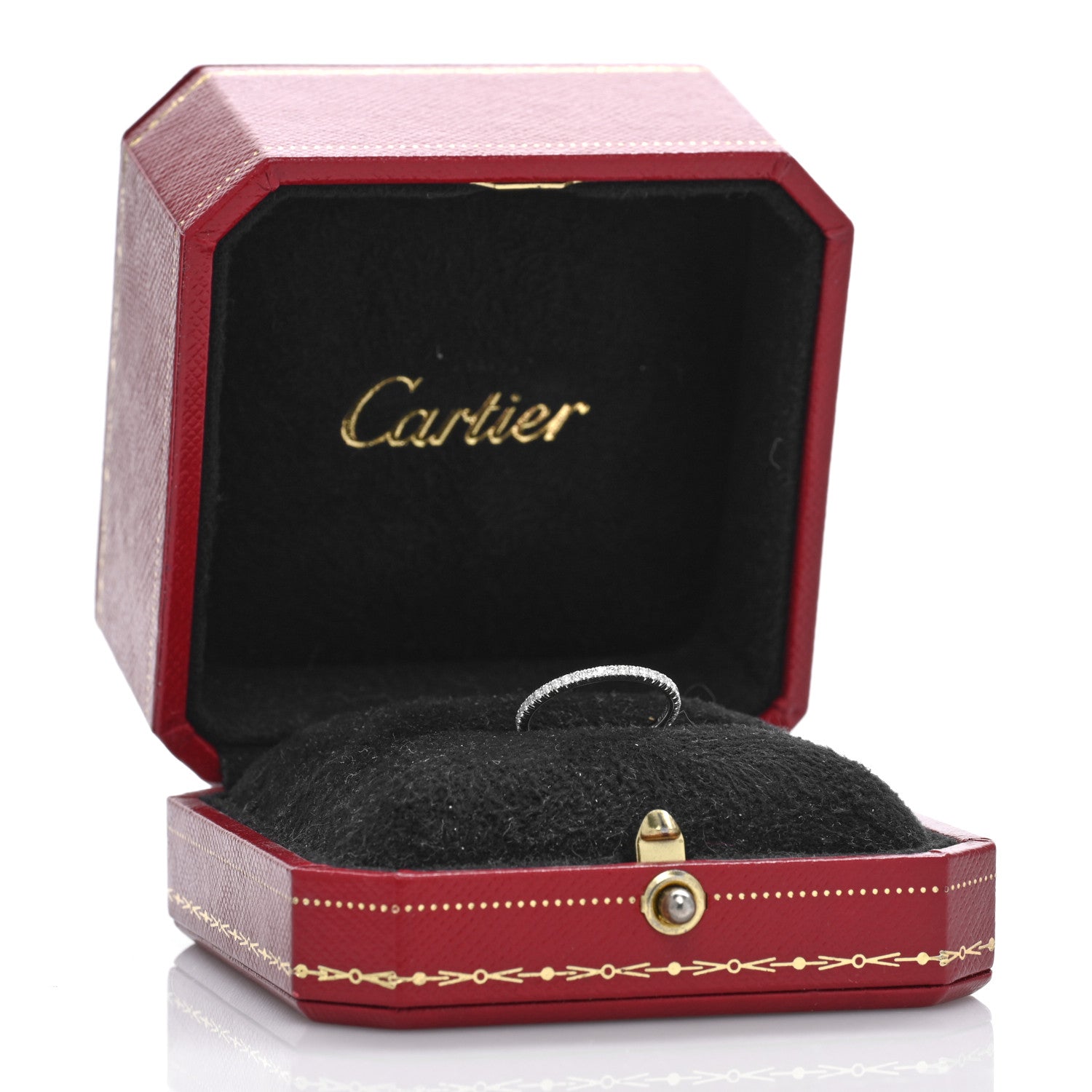 Cartier 18K White Gold Diamond 1.5mm Etincelle de Cartier Wedding Band Ring 46 3.75 4 of 4