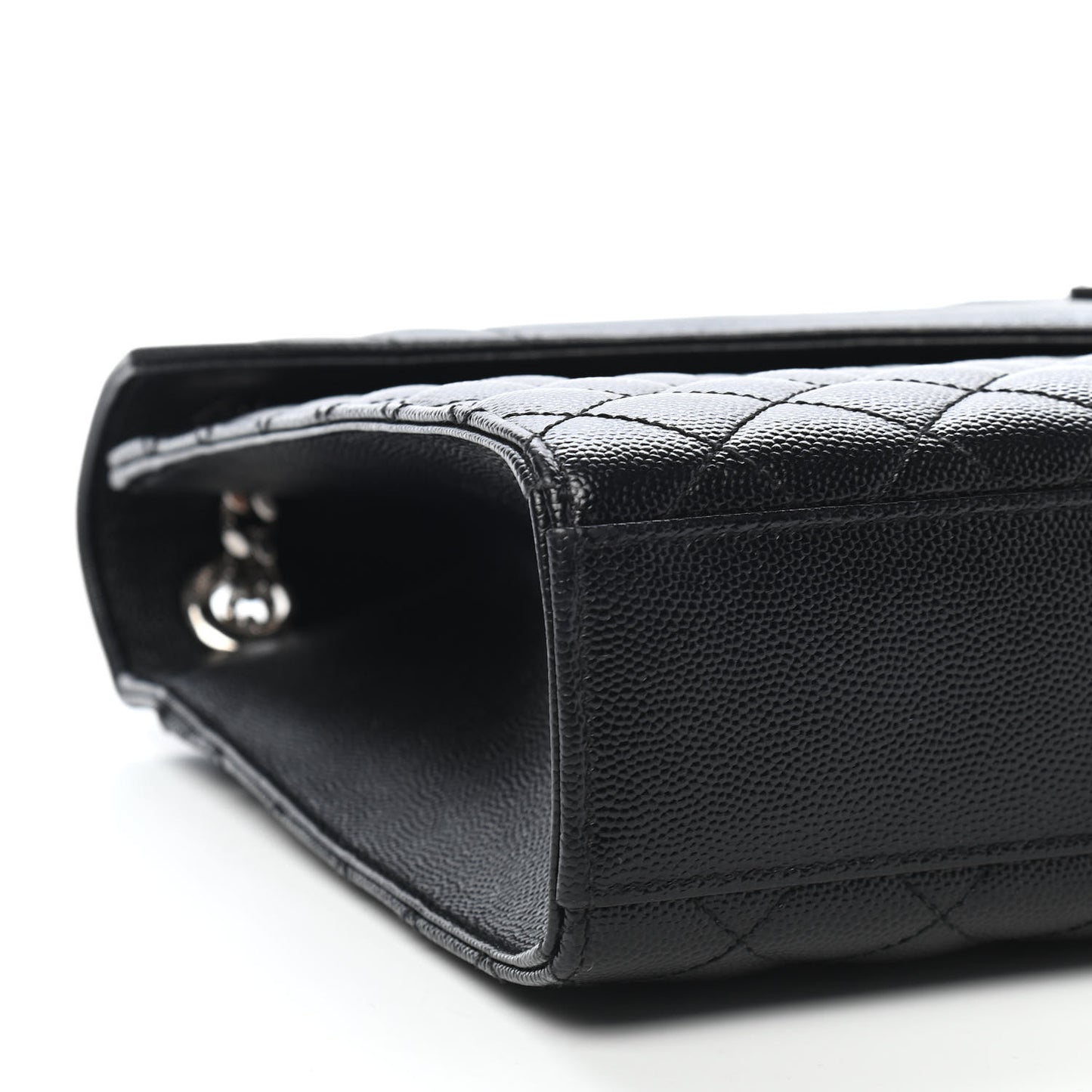 Grain De Poudre Textured Mixed Matelasse Large Triquilt Monogram Satchel Black