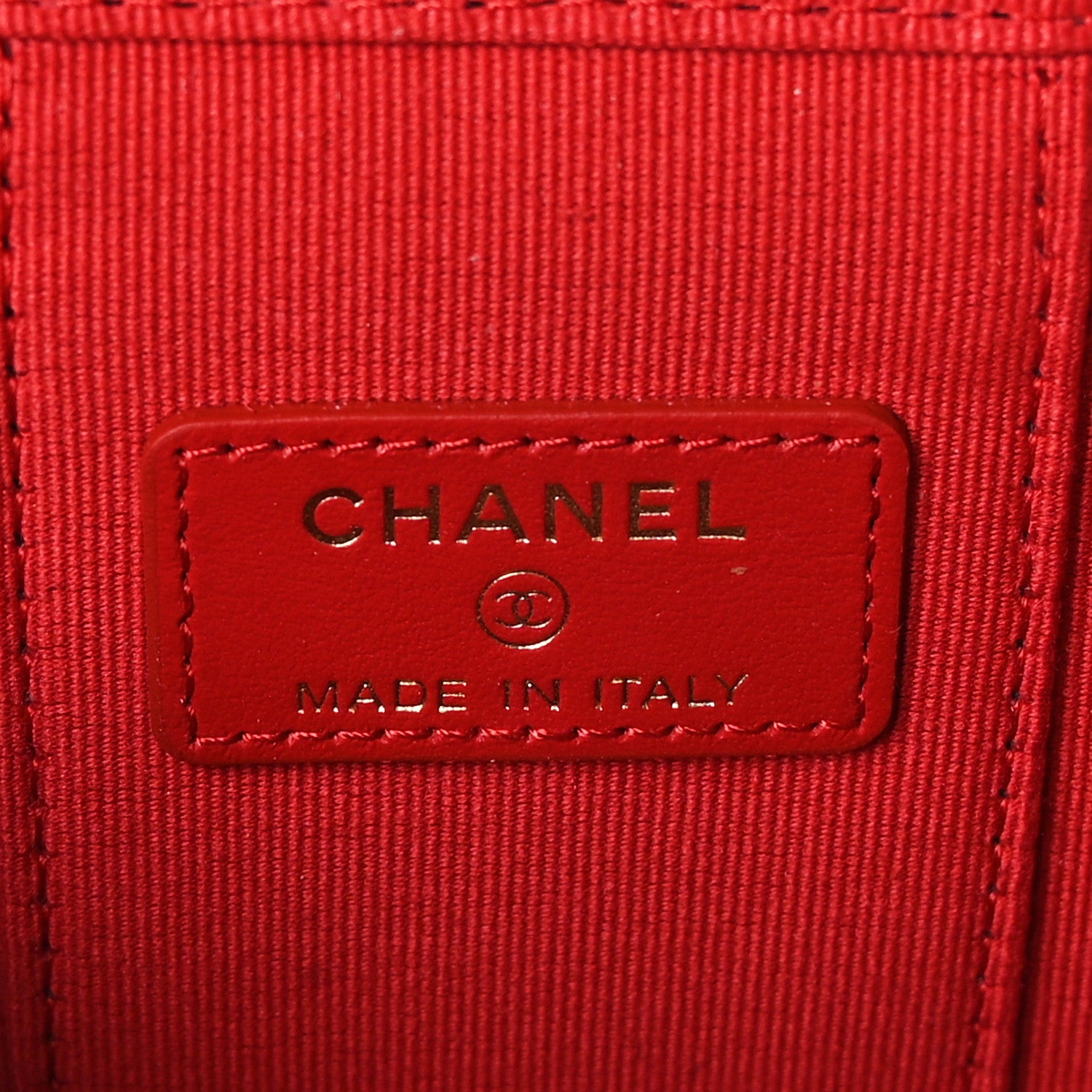 Chanel Caviar Quilted Mini Vanity Case With Chain Red 7 of 11